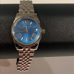Michael Kors silver and Aqua watch